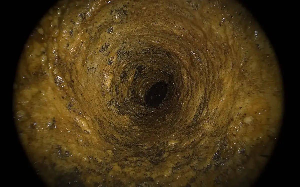 Grease-coated 2-inch cast-iron kitchen drain — Ferndale, MI, snaked 3 times in 2 years