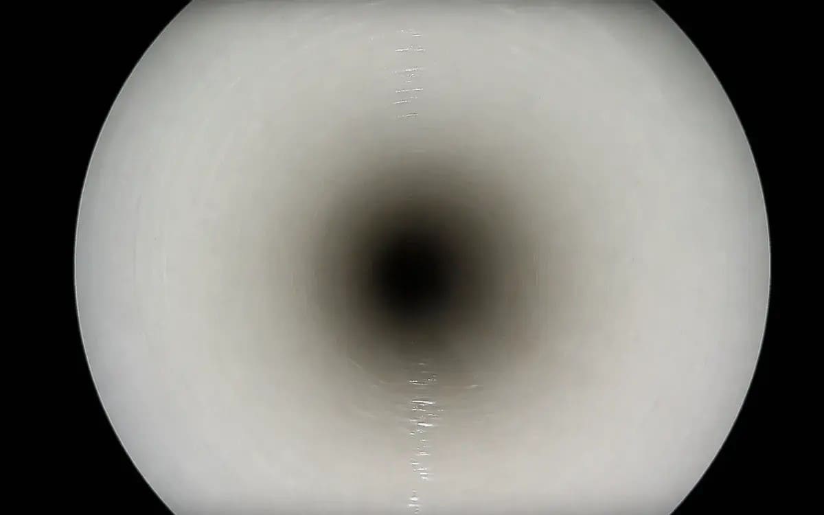 New HDPE pipe after pipe bursting — full 4-inch diameter, Warren MI